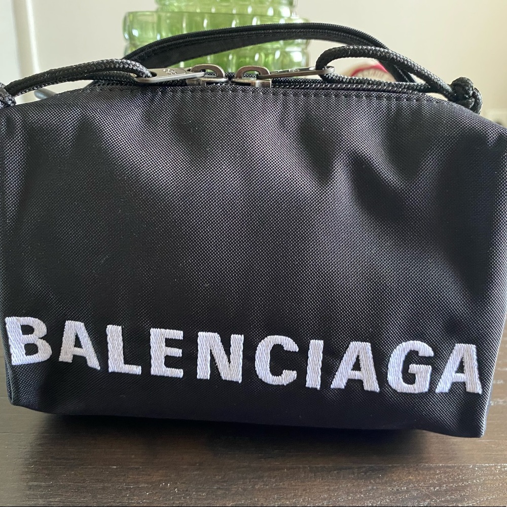 Small brand new Balenciaga canvas purse authentic black.
